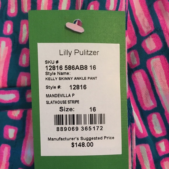 Lilly Pulitzer Kelly Pant Slathouse Mandevilla P - Picture 8 of 8